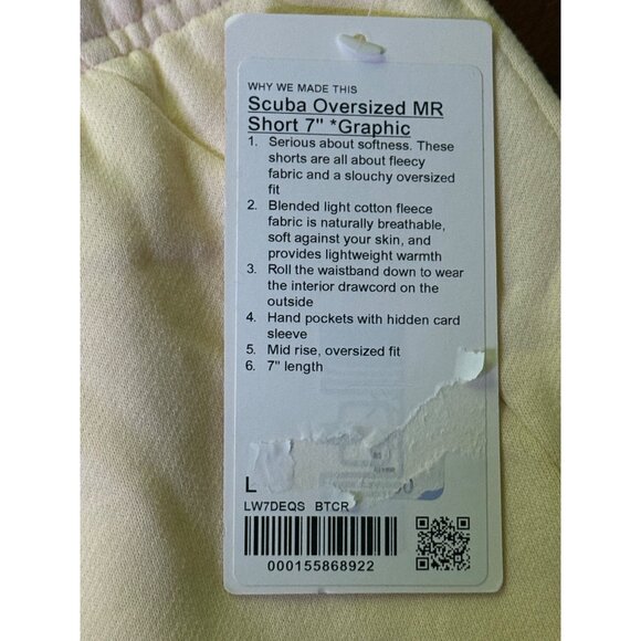 Lululemon Scuba Oversized MR Sz Large 7" Embroidered Shorts W7DEQS  in BTCR  NWT - Picture 6 of 16